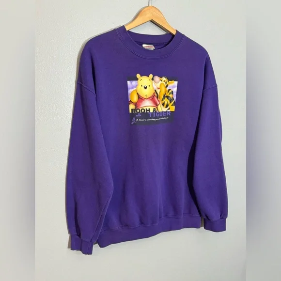 Vintage 1990s Disney Pooh & Tigger Graphic Crewneck Sweatshirt | XL - Picture 2 of 5